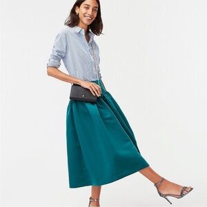 NWT J.Crew Duchess Satin Full Midi Skirt